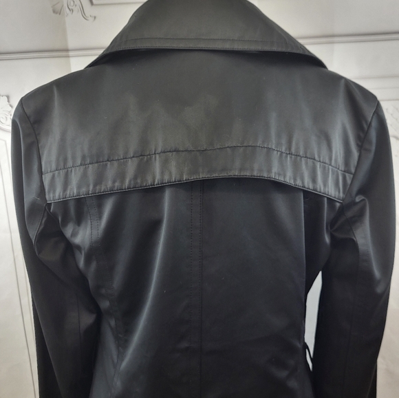 Black Michael Kors Lined Trench Coat Size SP - Picture 9 of 14